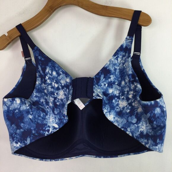 Cacique Lightly Lined No Wire Tye Dye Molded Adjustable Bra Blue Size 46DDD - Picture 9 of 12
